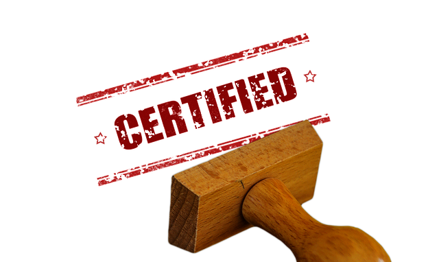 certificate, certified